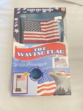 The Waving Flag Electronic American Flag-Plays 2 Songs As Seen On TV New